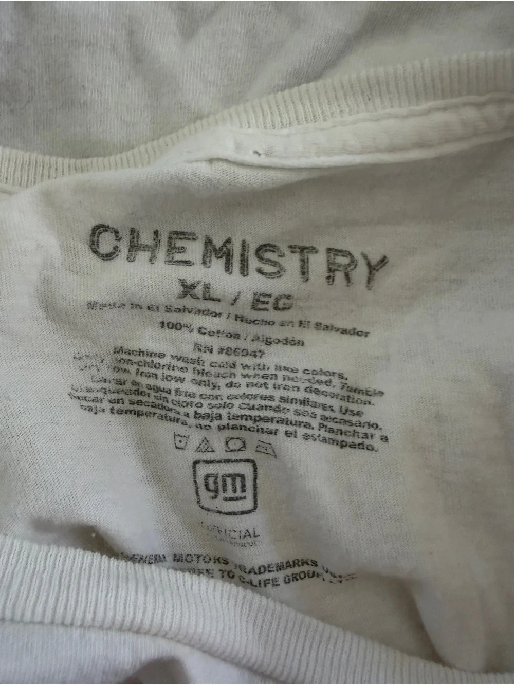 Chemistry White Tee with Red Chevy Camaro Graphic